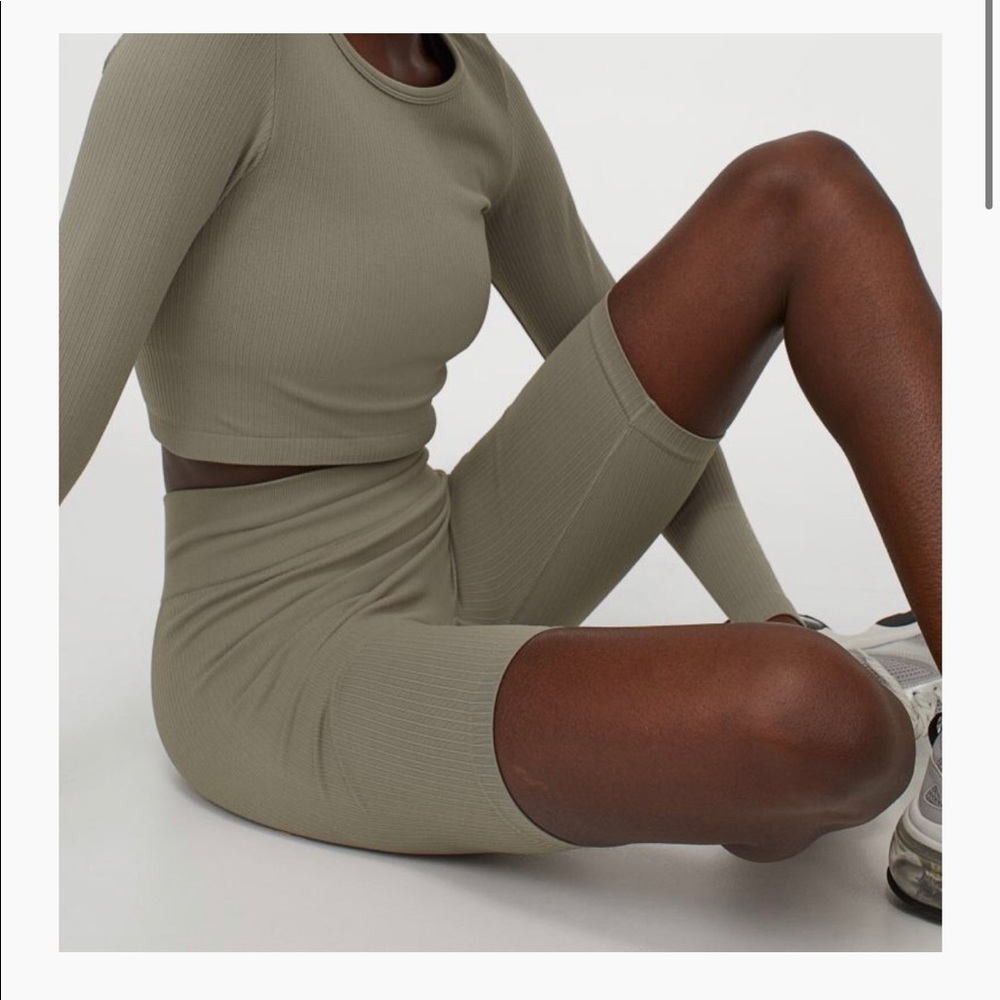 Khaki Green H&M Biker Shorts